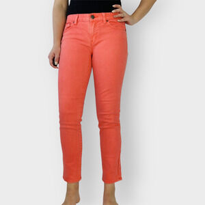 J.Crew Toothpick Jeans Stretch Skinny Coral Pink Casual Spring Size 28 Inseam 27